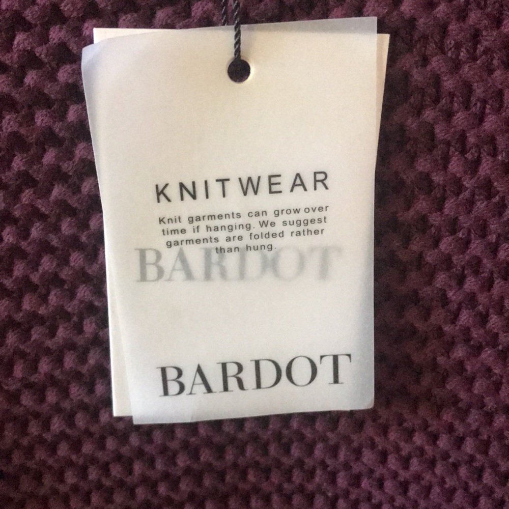 NWT | Bardot | Burgundy Bell Sleeve Knit Sweater Dress Size XS/US 2 - Picture 5 of 8